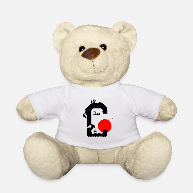 C soleil rouge - Nounours - blanc