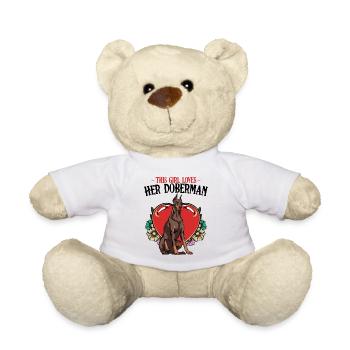 Dobermann Herz Tattoo Stil - Teddy - Weiß - Vorne