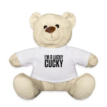 I'm A Lucky Cucky | Cuckold, Cuckolded, Hot Wife - Teddy - Weiß - Vorne
