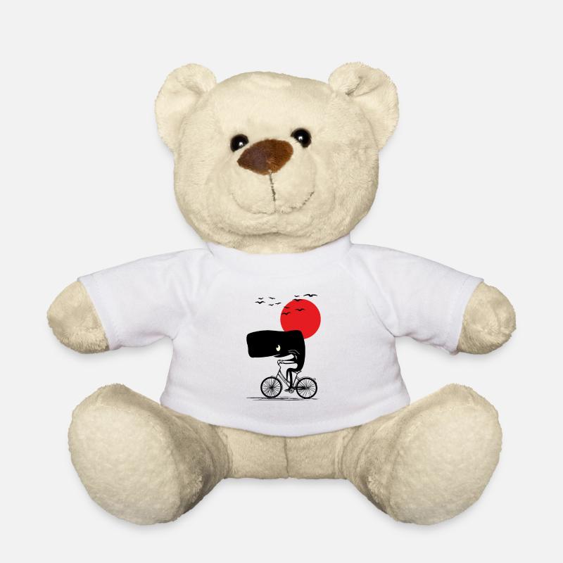 Whale on wheel - Teddy Bear - white