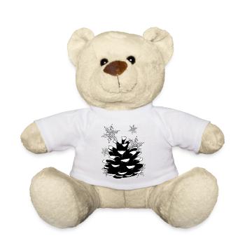 Natur Bäume Zapfen Xmas Weihnachten Naturfreund - Teddy - Weiß - Vorne