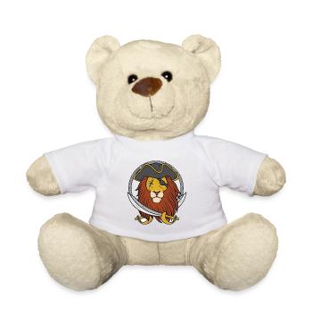 Lion pirate - Teddy Bear - white - Front