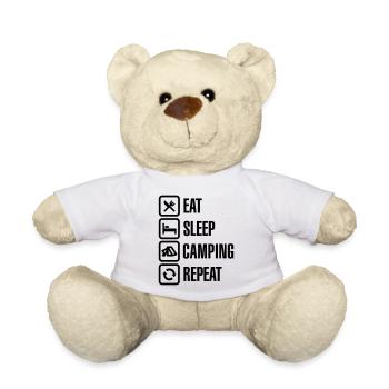 Eat Sleep Camping Repeat - Nounours - blanc - Devant