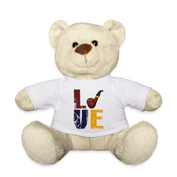 Love Smoking Pipe - Teddy Bear - white - Front
