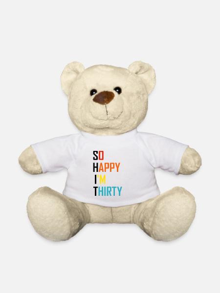 30ème 30 ans 30ème anniversaire disant cadeau - Nounours - blanc