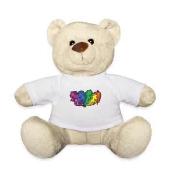Pferde Regenbogen Galopp Cartoon - Teddy - Weiß - Vorne