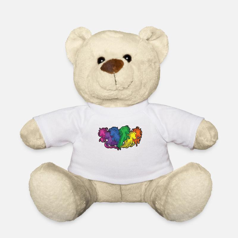 Pferde Regenbogen Galopp Cartoon - Teddy - Weiß