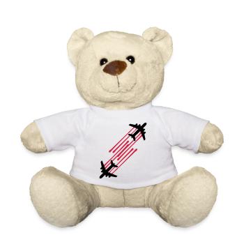 2 blood drops chemtrails graffiti stamp line airpl - Teddy Bear - white - Front