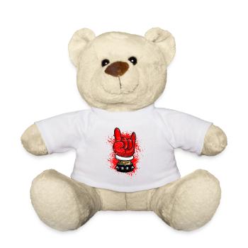 Metal rock n rock fourchette française rocker sataniste - Nounours - blanc - Devant