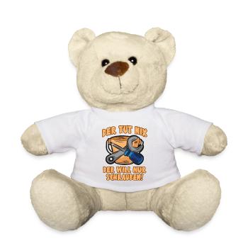Der Tut Nix Der Will Nur Schrauben! Mechaniker - Teddy - Weiß - Vorne