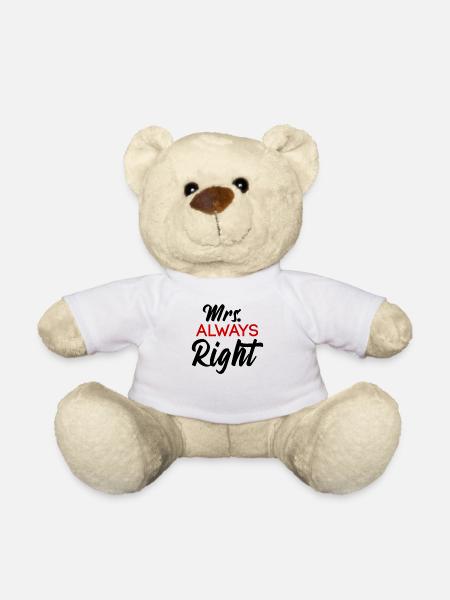 Mrs Always Right Couple Valentinstag Geschenk - Teddy - Weiß
