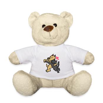 Liebende Katze & Hund - Teddy - Weiß - Vorne