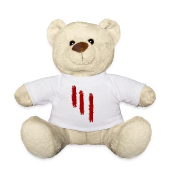 rétro look usé art moderne lignes rouges - Nounours - blanc - Devant
