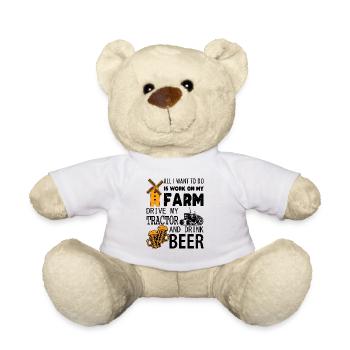 Traktor Traktoren Landwirt Spruch - Teddy - Weiß - Vorne