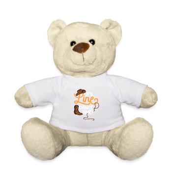 son temps de danse en ligne cowboy dance country humour - Nounours - blanc - Devant