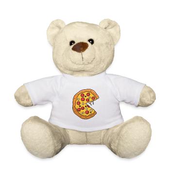 T-shirt pizza valentine couple - Nounours - blanc - Devant