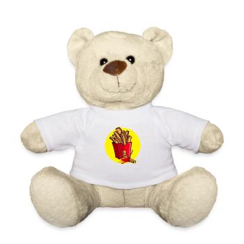 Pommes Ketchup Humor Pommesgabel Mord - Teddy - Weiß - Vorne