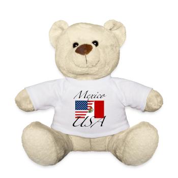 Drapeau USA Mexique - Nounours - blanc - Devant