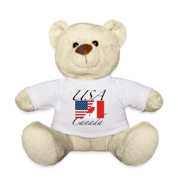 USA Canada flag - Teddy Bear - white - Front