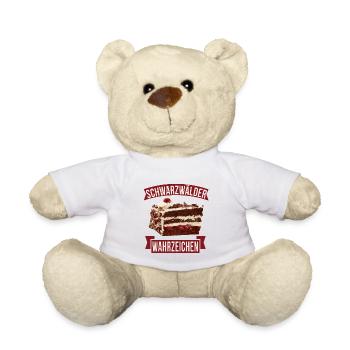 Schwarzwälder Kirschtorte Wahrzeichen Geschenk - Teddy - Weiß - Vorne