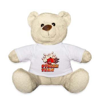 Bowling, bowling strike - Teddy Bear - white - Front