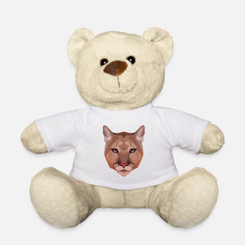Löwin Afrika Mosaik low poly - Teddy - Weiß