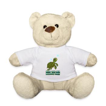 Tutles - Gardez la mer sans plastique - Summer Beach - Nounours - blanc - Devant