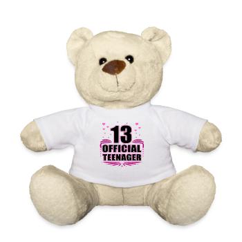 13 Official Adolescente - 13 ans anniversaire - Nounours - blanc - Devant