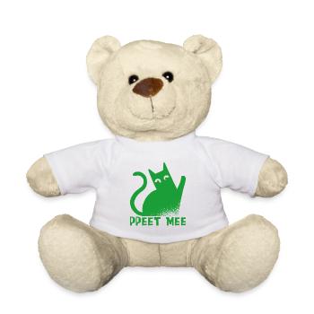 Pet me, cat kitten - Teddy Bear - white - Front
