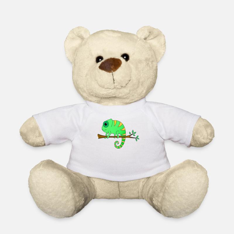 Chamäleon auf einem Ast - Teddy - Weiß