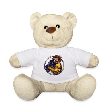 Sport de musculo-brise musculo-lion avec haltère - Nounours - blanc - Devant