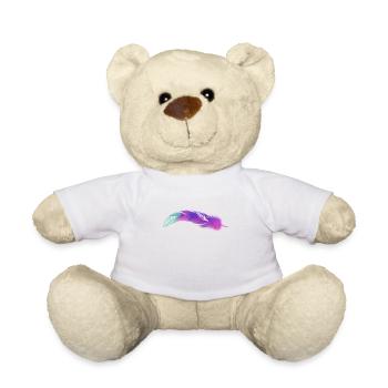 Plume violette au design moderne - Nounours - blanc - Devant