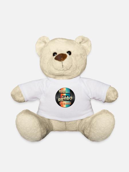 80er retro music Kassette Vinyl T-Shirt - Teddy - Weiß