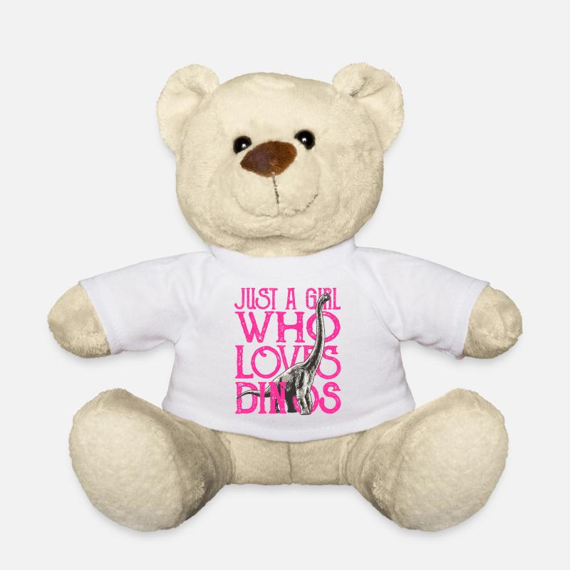 Nur ein Mädchen, das Dinos liebt - Teddy - Weiß