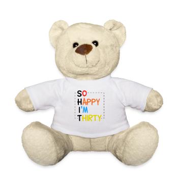 Si heureux que j'ai trente ans - 30e anniversaire 30 ans - Nounours - blanc - Devant