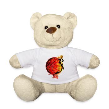 Basketball basketball player is on fire - Teddy Bear - white - Front
