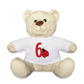 6.Anniversaire Coccinelle jardin de la maternelle doux - Nounours - blanc - Devant