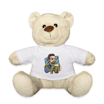 Bavarian King Ludwig II beer mug blue white - Teddy Bear - white - Front