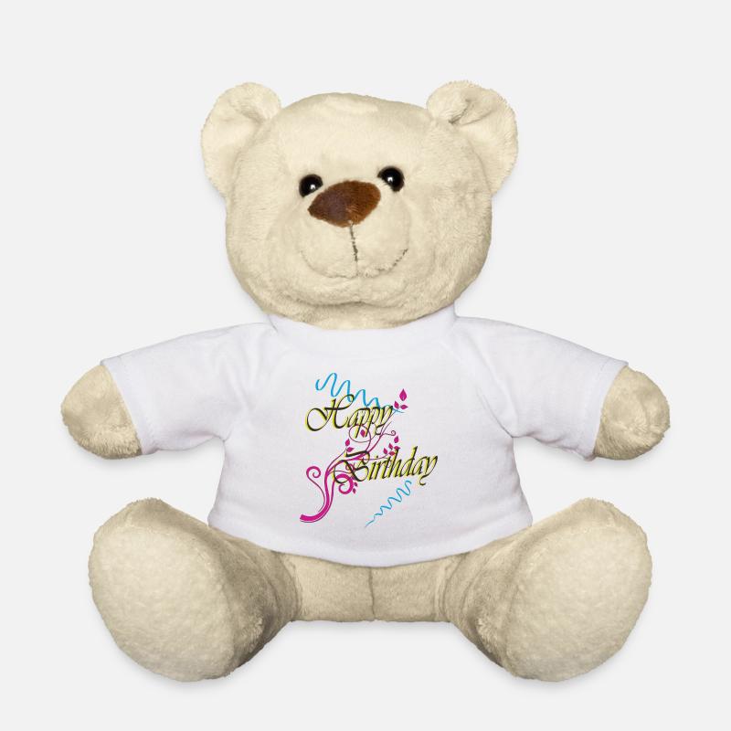 Joyeux anniversaire - Nounours - blanc