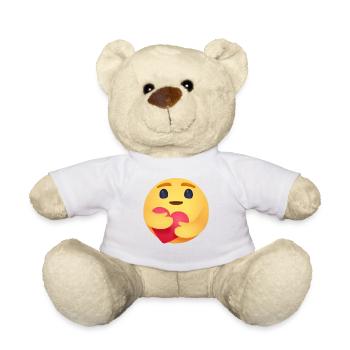 Caring Emoji Umarmungen Herz Lustiges Gesicht - Teddy - Weiß - Vorne