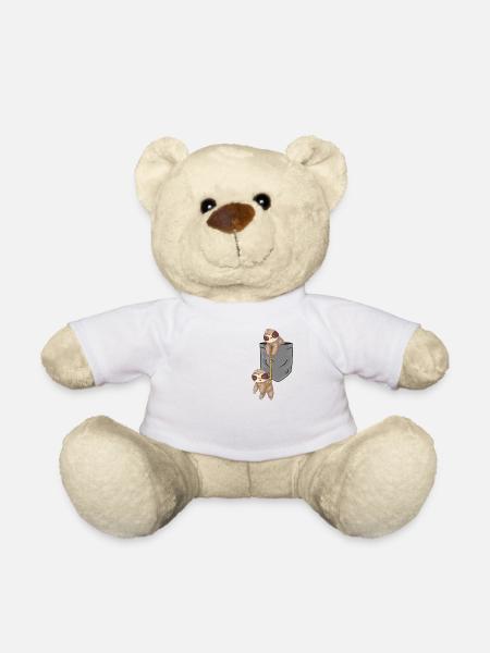 Brusttasche Faultier lustig Tiere T-Shirt - Teddy - Weiß