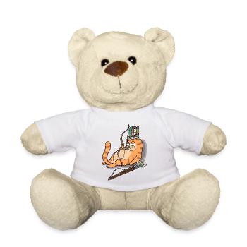Indianer Katze Krieger Fasching Fantasy Katzen - Teddy - Weiß - Vorne