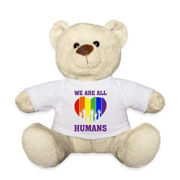 Christopher Streed Day We are ALL HUMANS Cadeau - Nounours - blanc - Devant