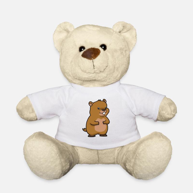 Murmeltier Shirt Nagetier Murmeltier Biber - Teddy - Weiß