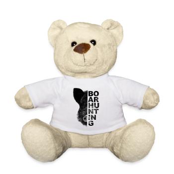 Jäger Jägerin Jagen Jagd Jagt Hunting Schwein Boar - Teddy - Weiß - Vorne