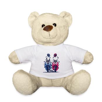 Motorcycle Couple Love - Teddy Bear - white - Front