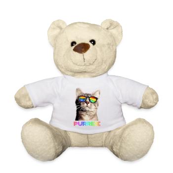 Purride Katze LGBT Gay Pride Parade Regenbogen - Teddy - Weiß - Vorne