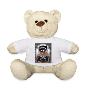 Raton laveur, police, raton laveur, photo, prison, prison - Nounours - blanc - Devant