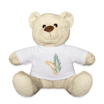 une feuille de palme verte et une feuille de palme d’or - Nounours - blanc - Devant
