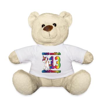 OMG endlich 13! Dabbing Einhorn 13. Geburtstag - Teddy - Weiß - Vorne